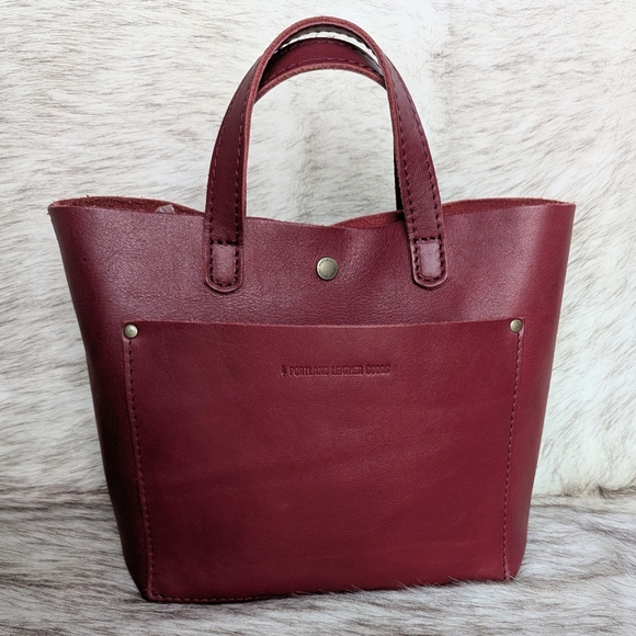 Portland Leather Mini Crossbody Tote in Berry Good - Picture 3 of 14